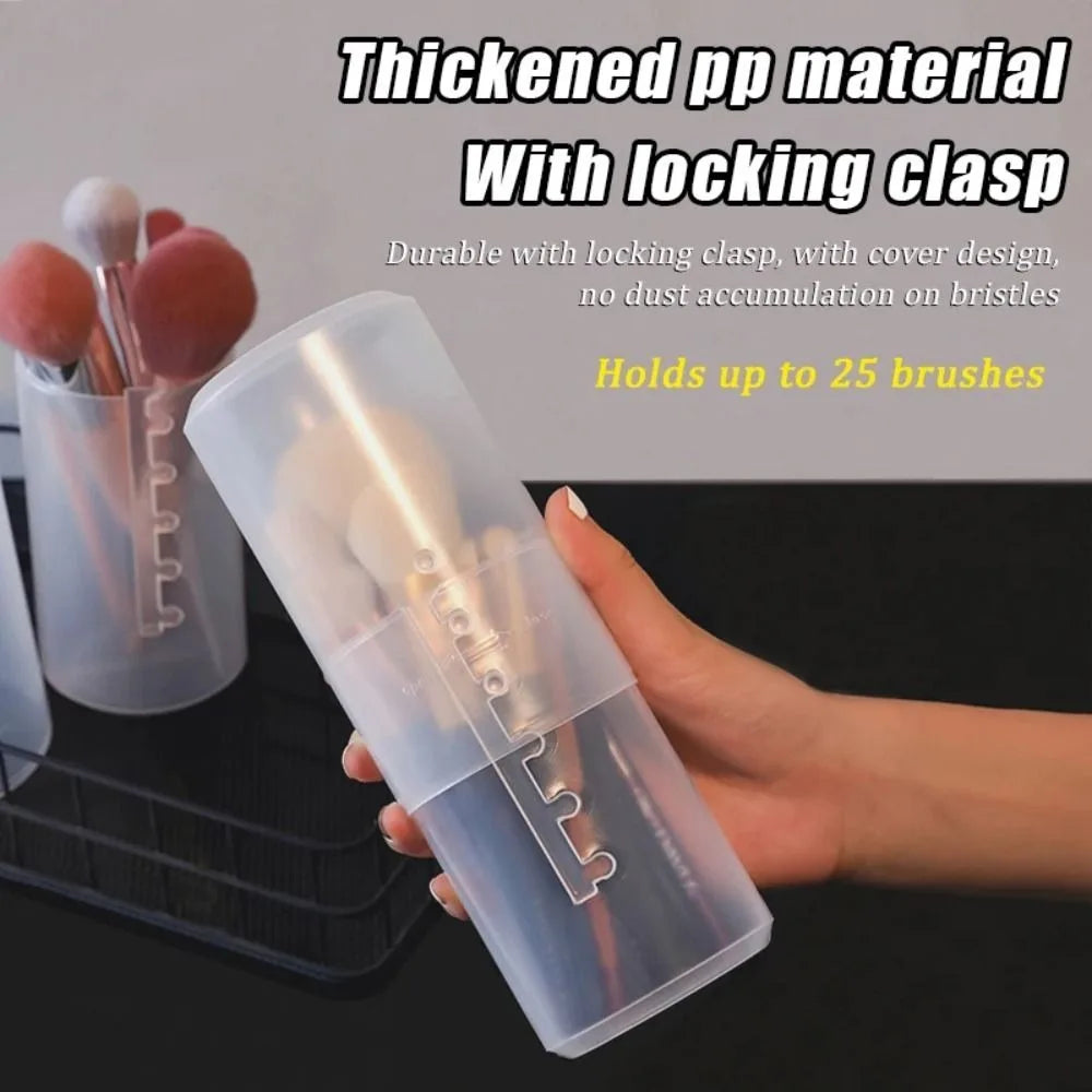Transparent Makeup Brush Holder – Adjustable Height & Lid Makeup Brush Holder QXL