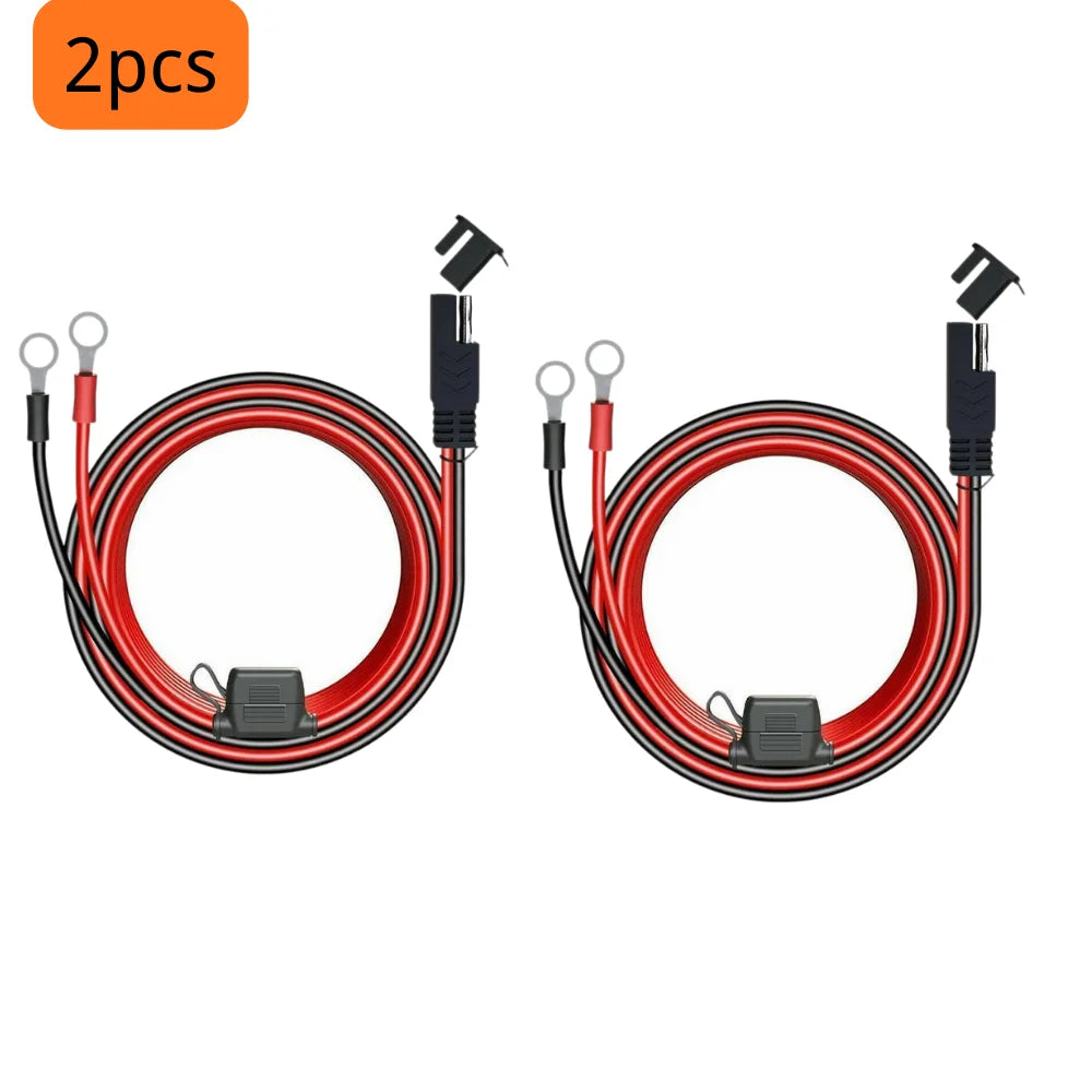 SAE Quick Release Cable Fuse & O-Ring Terminal 16AWG Harness Battery Charger Cable QXL 2PCS