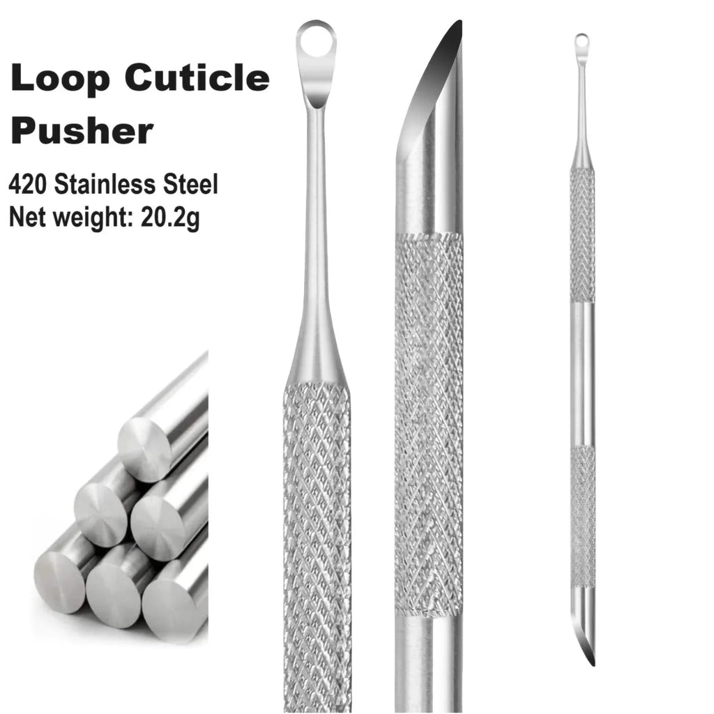Stainless Steel Cuticle Pusher & Remover Manicure Pen – 20 Pcs Cuticle Pusher Set QXL