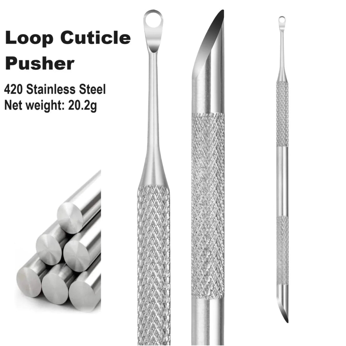 Stainless Steel Cuticle Pusher & Remover Manicure Pen – 20 Pcs Cuticle Pusher Set QXL