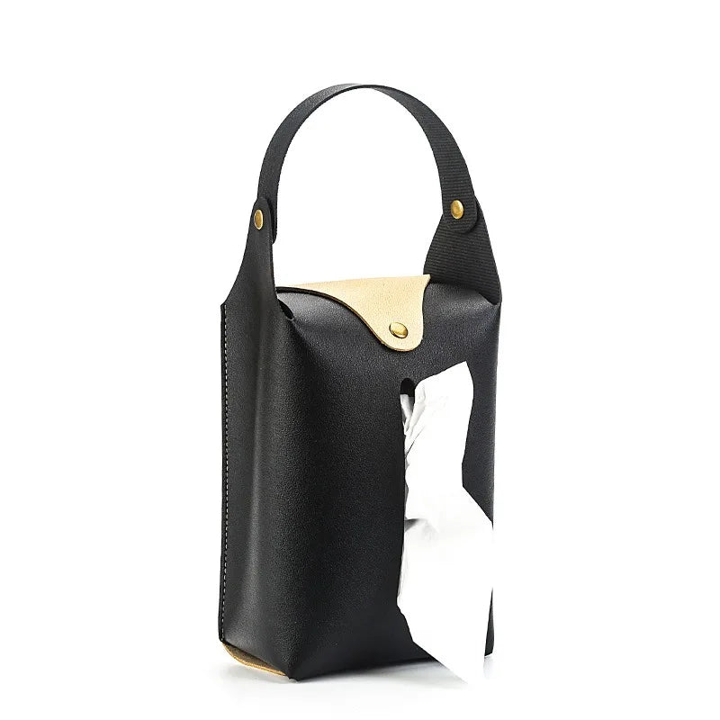 PU Leather Hanging Tissue Holder | Car, Bathroom & Office Car Tissue Holder QXL