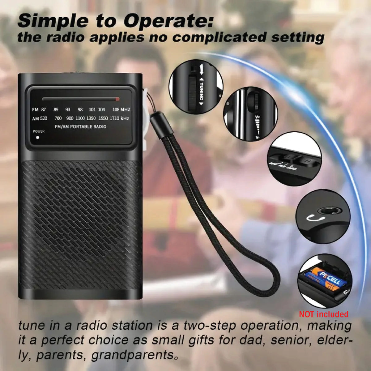YITHOR Portable Mini AM FM Radio | Loud Speaker, AA Battery Portable AM/FM Radio QXL