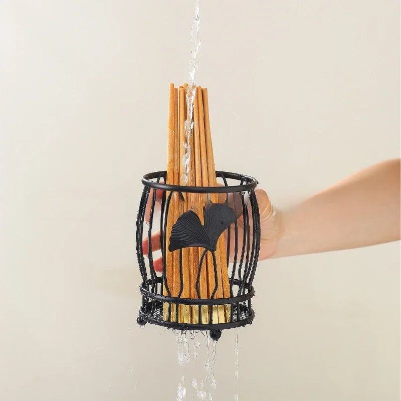 Iron Art Apricot Leaf Utensil Holder & Pen Organizer Utensil Holder Organizer QXL