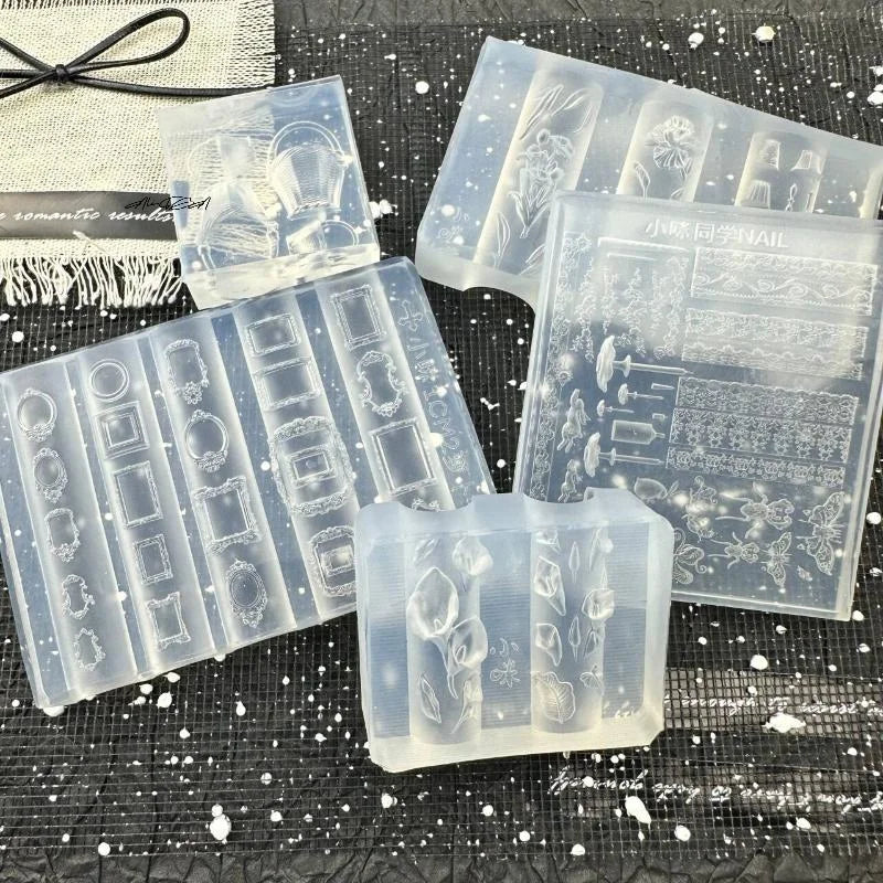 3D Silicone Nail Art Mold – Flower Ribbon Butterfly Design Nail Art Mold QXL