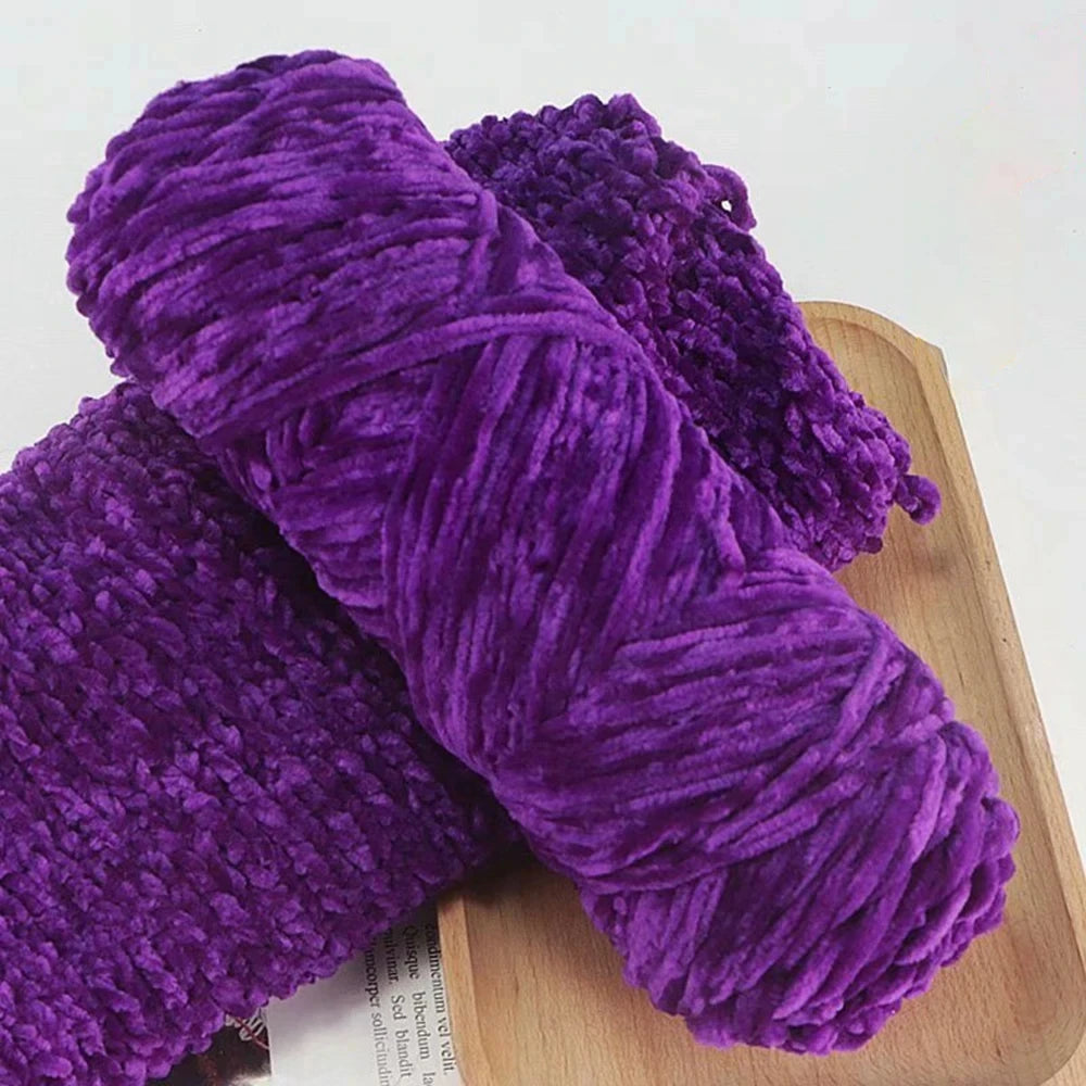 Chenille Velvet Yarn 95g 135m | Glossy Crochet Knitting Thread
