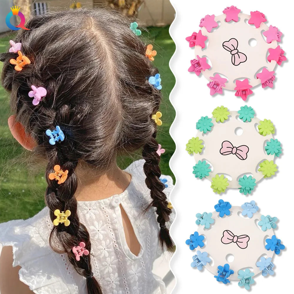 10-Pack Mini Hair Claw Clips for Girls | Star & Flower Mini Hair Claw Clips QXL