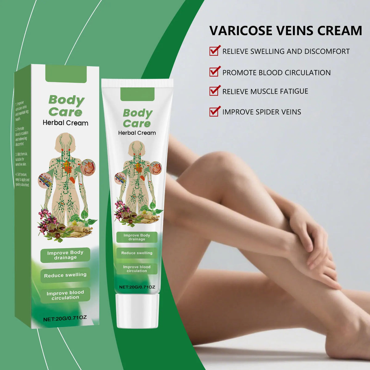Herbal Leg Care Cream | Moisturizing & Nourishing Body Balm Leg Care Cream QXL
