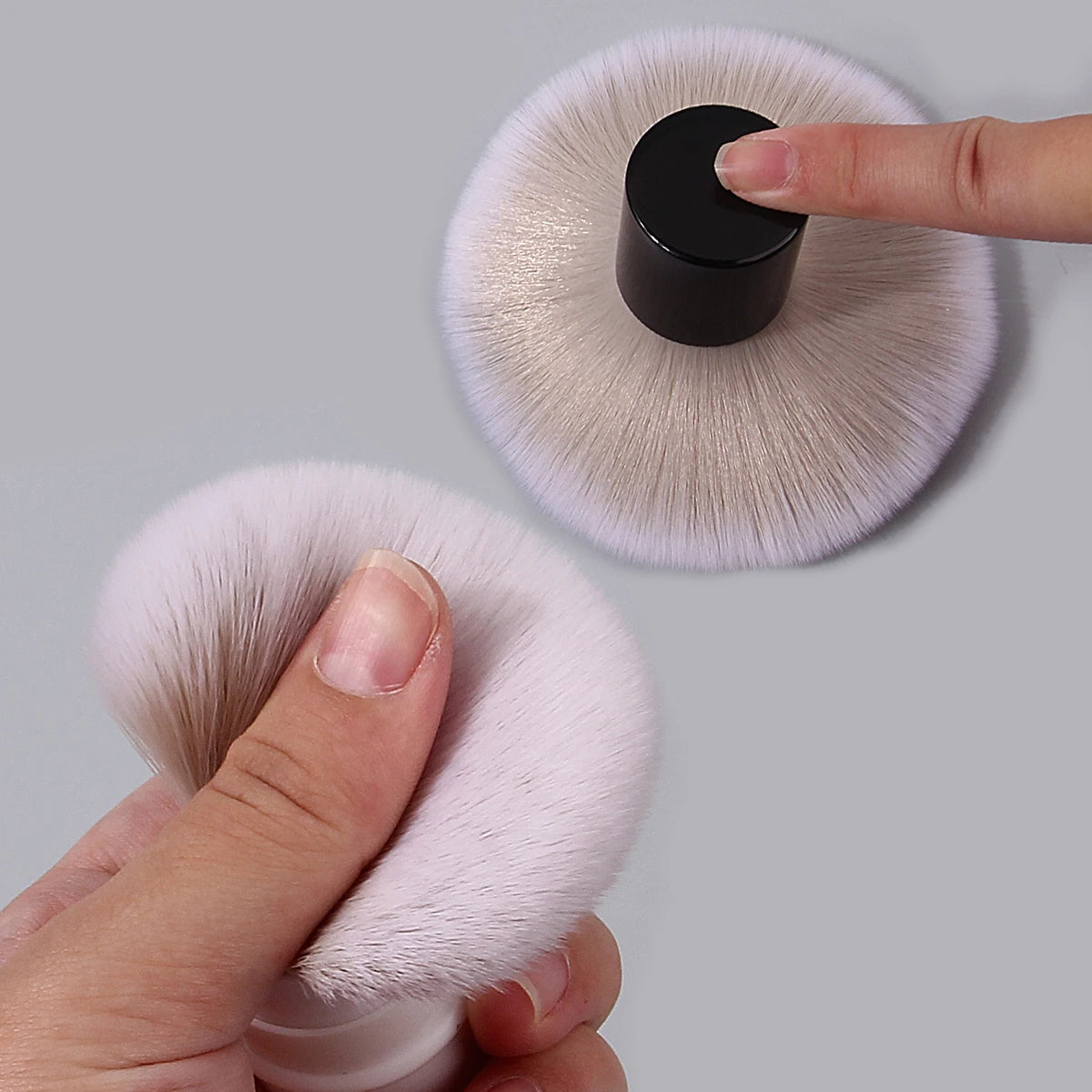 2-Pack Mushroom & Sponge Egg Nail Dust Removal Brush Set Nail Dust Brush Set QXL