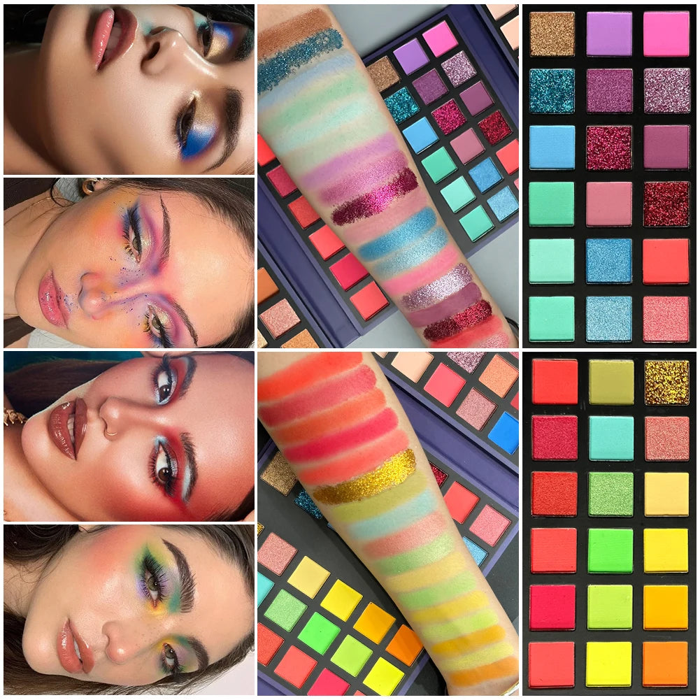 72-Color Rainbow Eyeshadow Palette | Matte, Shimmer & Glitter Eyeshadow Palette QXL