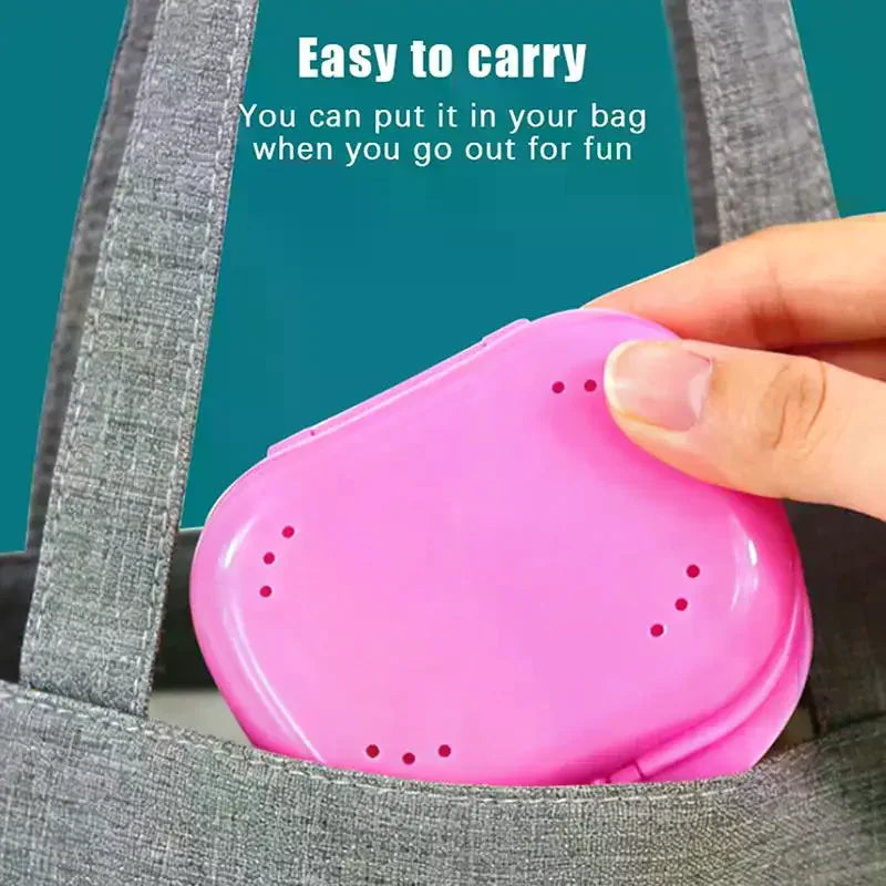 Denture Retainer Case with Vent Holes | Plastic Storage Box Denture Storage Case QXL