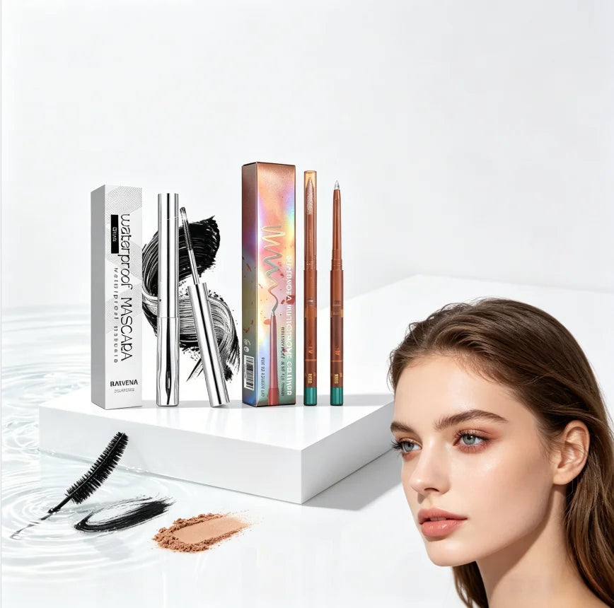 Waterproof Lengthening Mascara & Aegyo Sal Highlight Pen Set Mascara & Highlight Set QXL