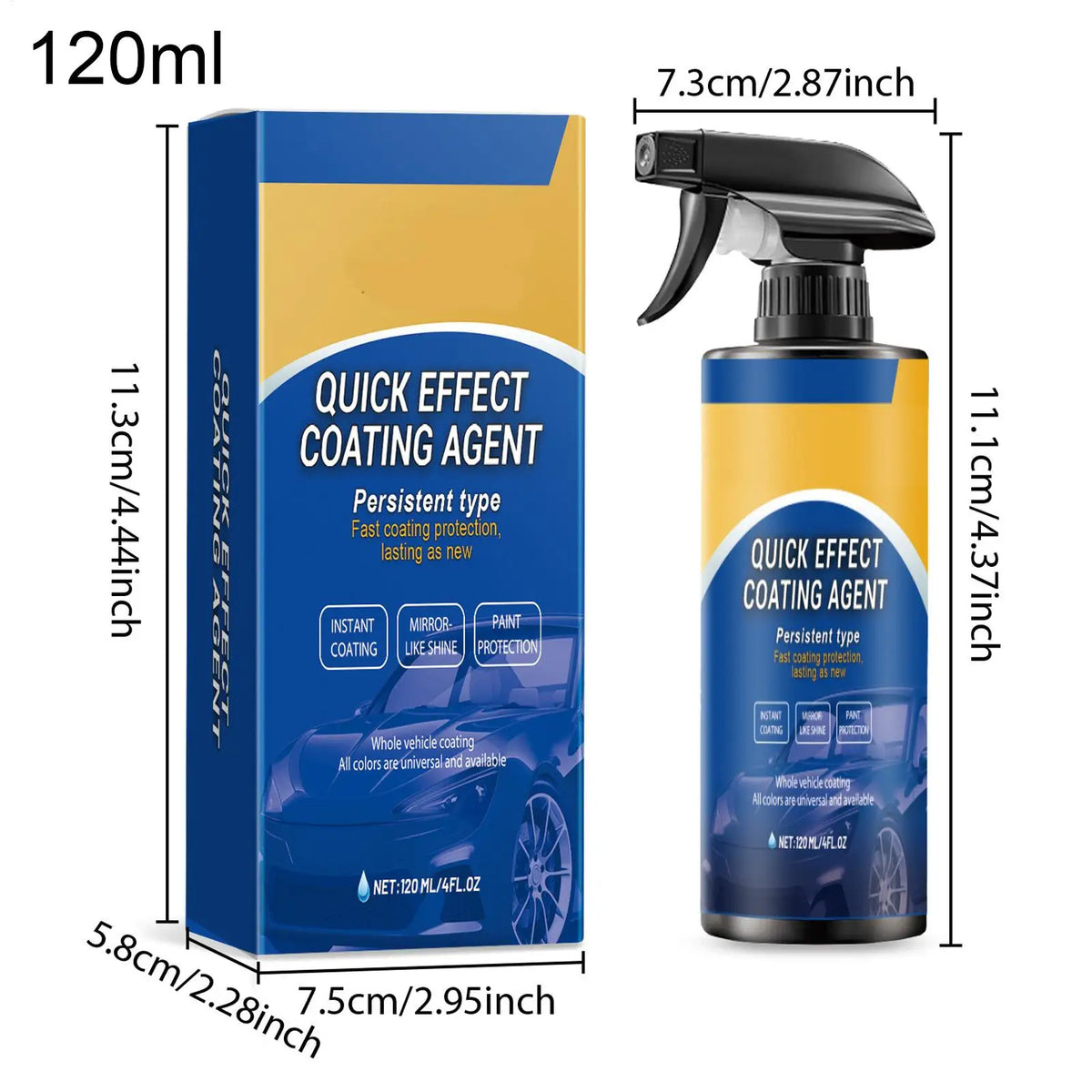 120ml Car Nano Coating Spray | Hydrophobic Paint Protection Car Nano Coating Spray QXL