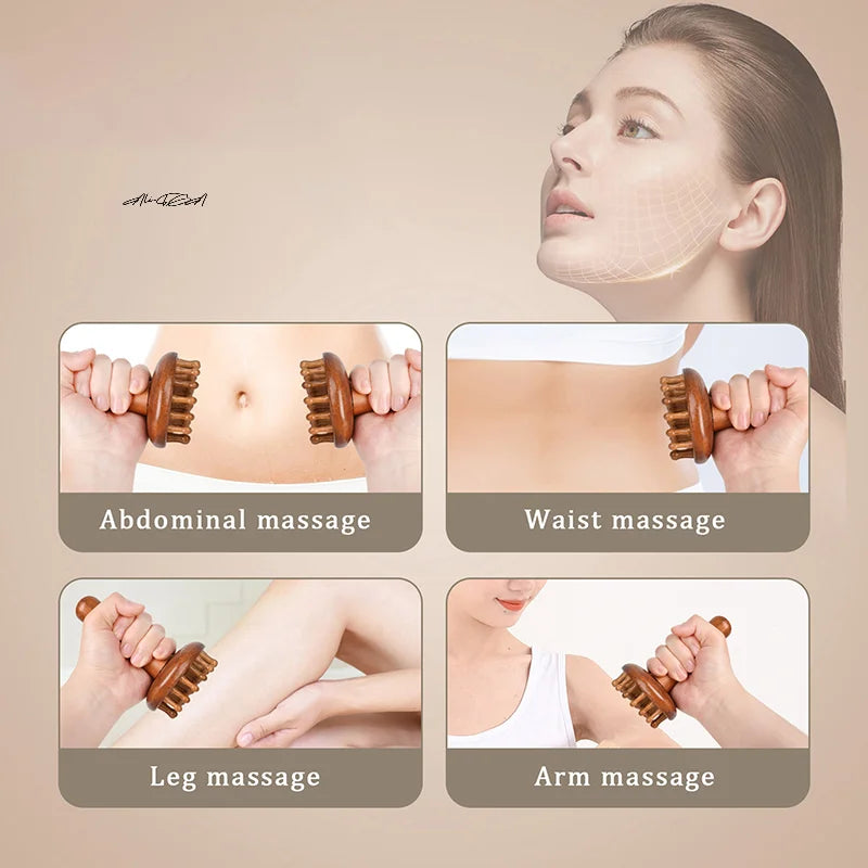 Wooden Mushroom Gua Sha Massager | Full Body Wood Therapy Wooden Body Massager QXL