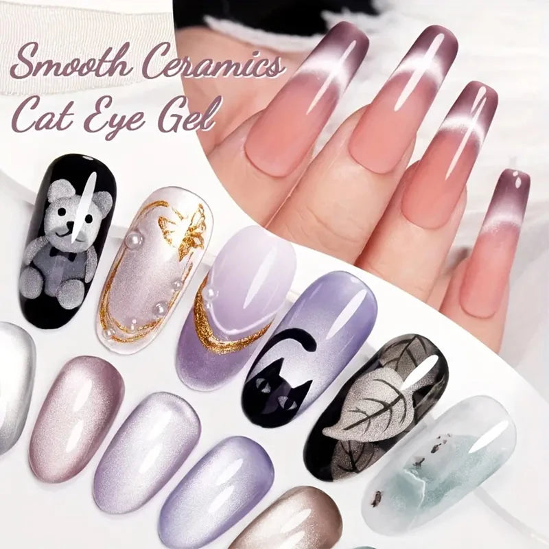 Magnetic Cat Eye Gel Nail Polish | Glass Bead UV Gel 10ml Magnetic Gel Polish QXL