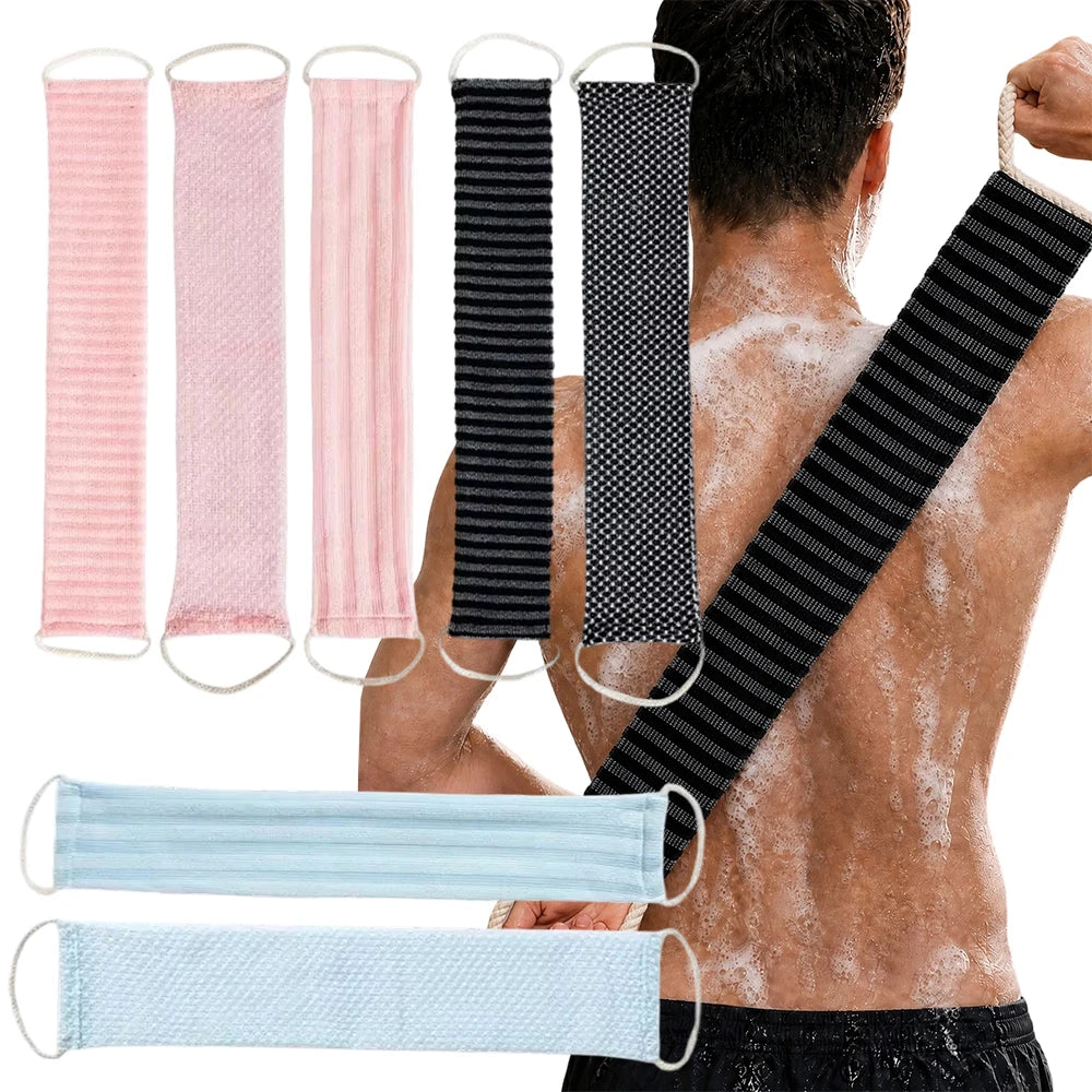 Double-Sided Exfoliating Back Scrubber Strap | Body Bath Towel Bath Scrubber Strap QXL