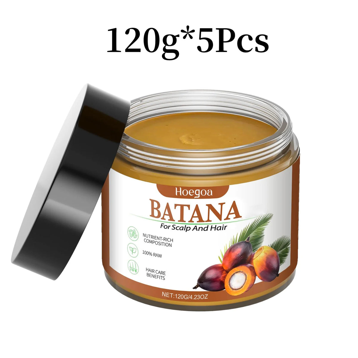 HOEGOA Batana Hair Care Oil 120g – Nourish, Strengthen & Shine Hair Treatment Oil QXL Pack of 5