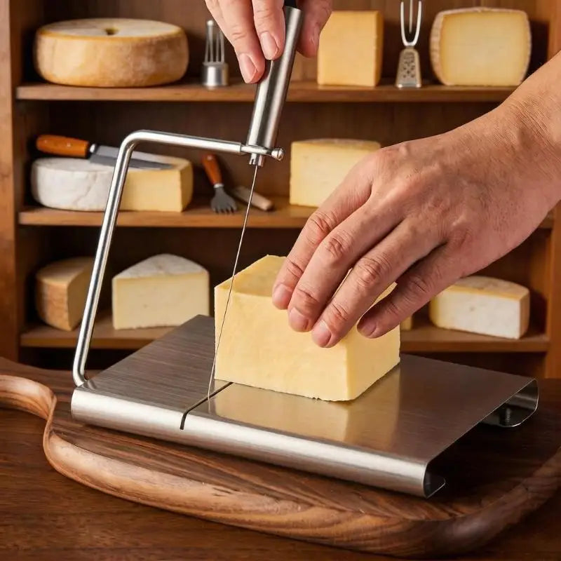 Stainless Steel Cheese Slicer Board with Wire | Kitchen Tool Cheese Slicer Board QXL