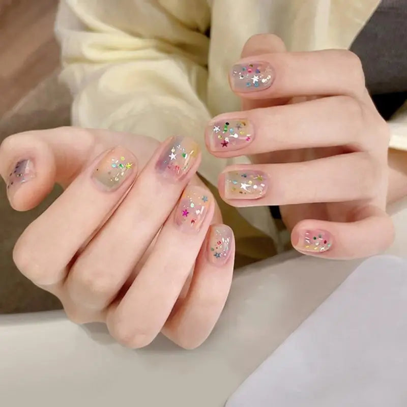 12-Grid Nail Glitter Set | Star & Heart Sequins for Nail Art Nail Art Glitter QXL