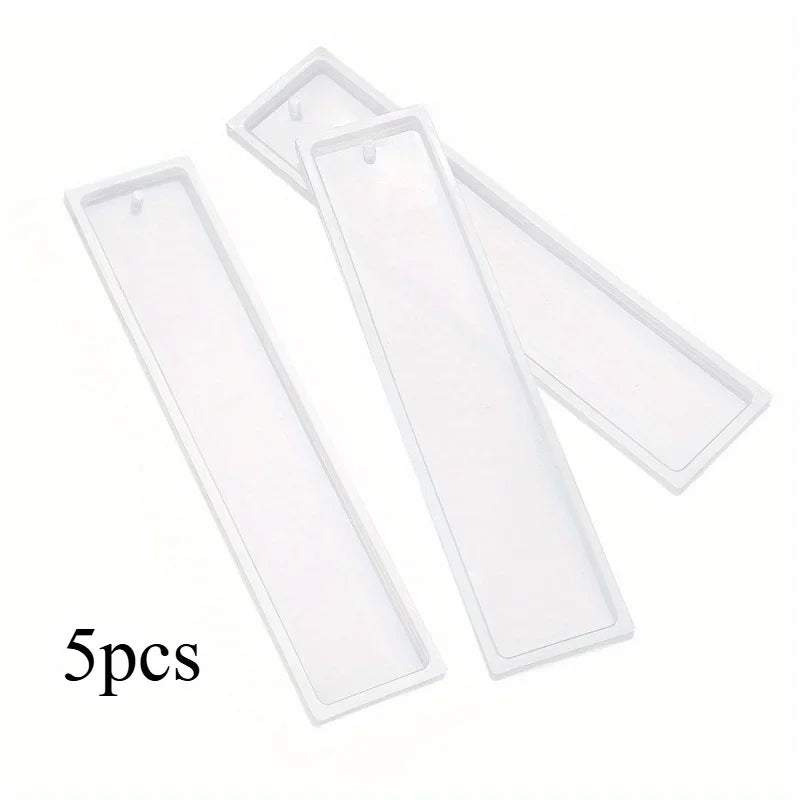 5-Piece Rectangular Epoxy Resin Bookmark Silicone Mold Set DIY Resin Craft Mold QXL 5pcs