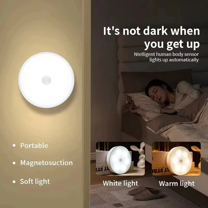 Motion Sensor LED Night Light – Type-C Rechargeable Wireless Motion Sensor Night Light QXL