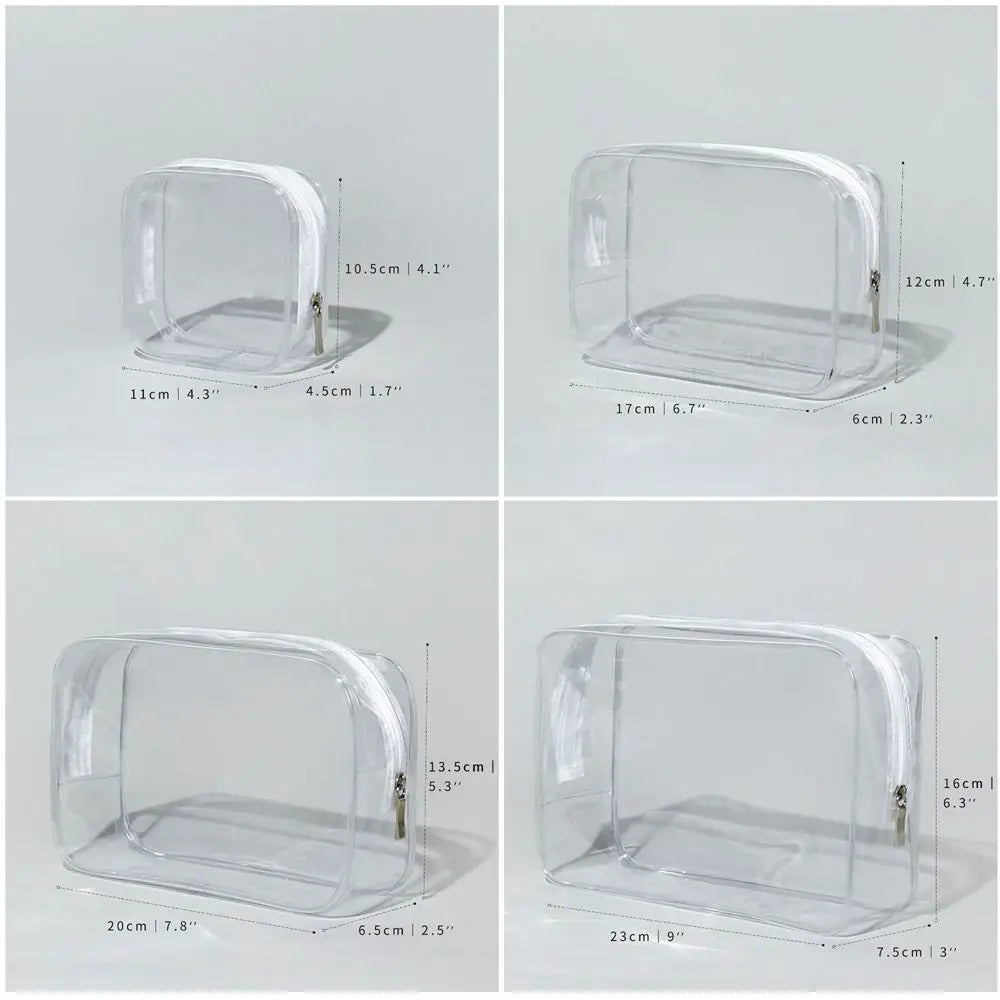 Clear PVC Travel Makeup Bag | Zipper Organizer Pouch Travel Makeup Bag QXL