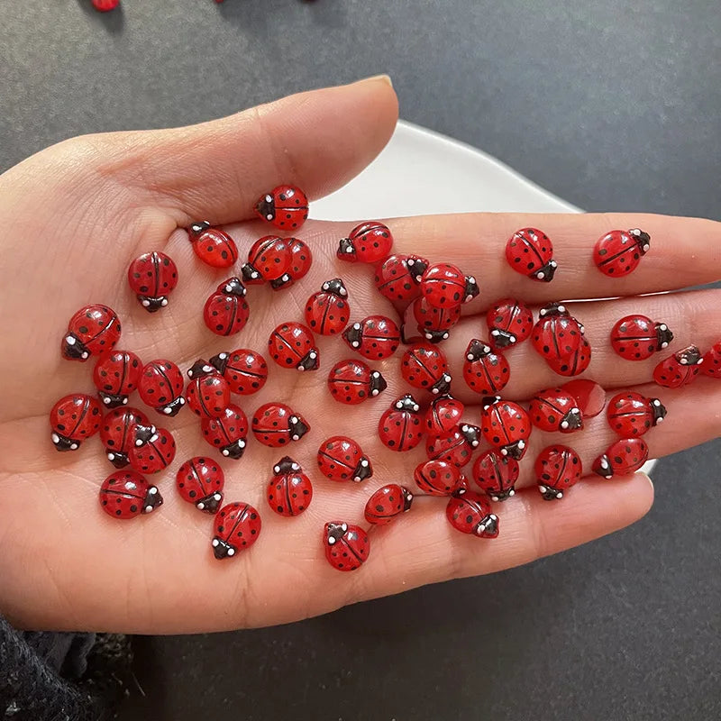 20-Pack Ladybug Nail Charms | Flatback Rhinestones for Nail Art Nail Art Charms QXL