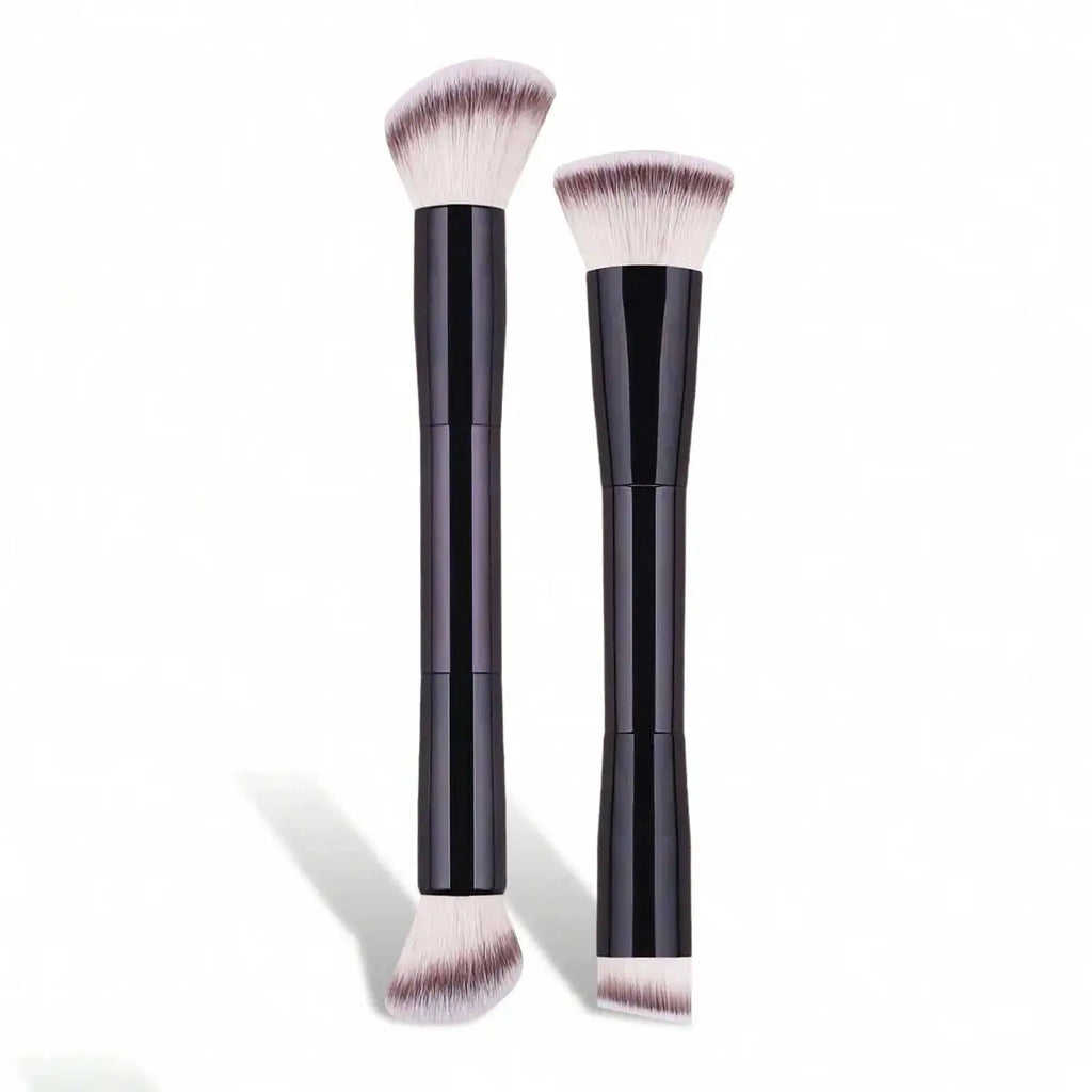LUXEBLEND 2-Pack Dual-Head Powder & Blush Makeup Brushes Dual-Head Makeup Brush QXL black