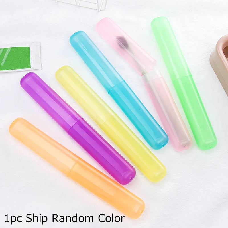 Transparent Travel Toothbrush Case | Portable PP Holder Box Toothbrush Travel Case QXL Random Color
