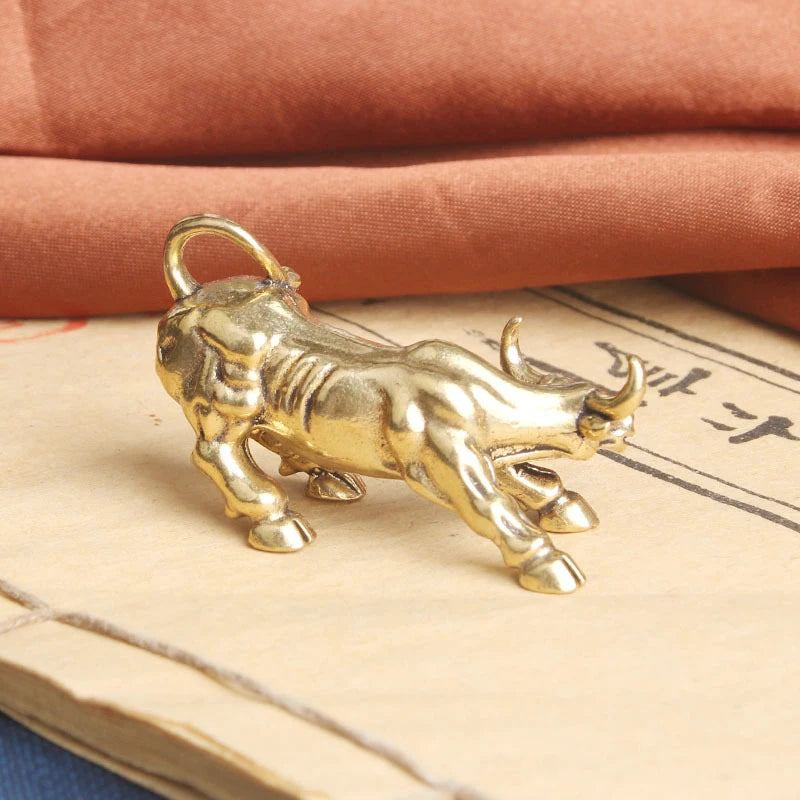 Brass Bull Wall Street Copper Cattle Sculpture Office Gift Copper Bull Sculpture QXL