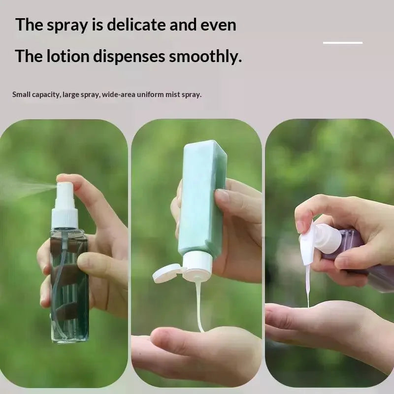 4-in-1 Refillable 60ml Travel Bottle Set with Pump Dispensers Travel Bottle Set QXL