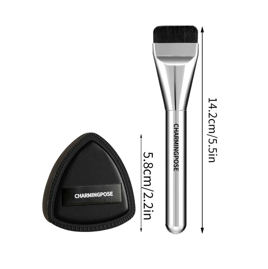 3-in-1 Concealer Applicator Set | Foundation Brush & Sponge Makeup Applicator Set QXL
