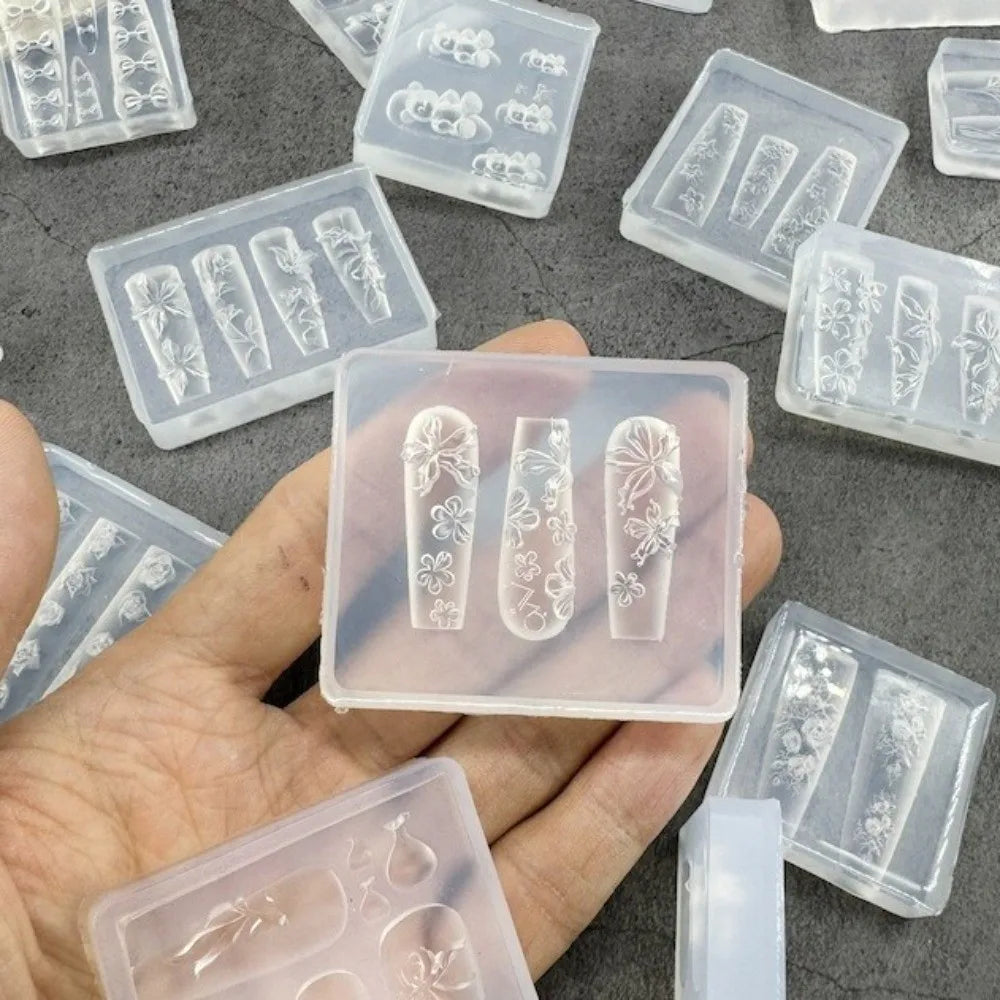3D Silicone Nail Art Mold | Lily & Tulip Carving Templates Nail Art Mold QXL