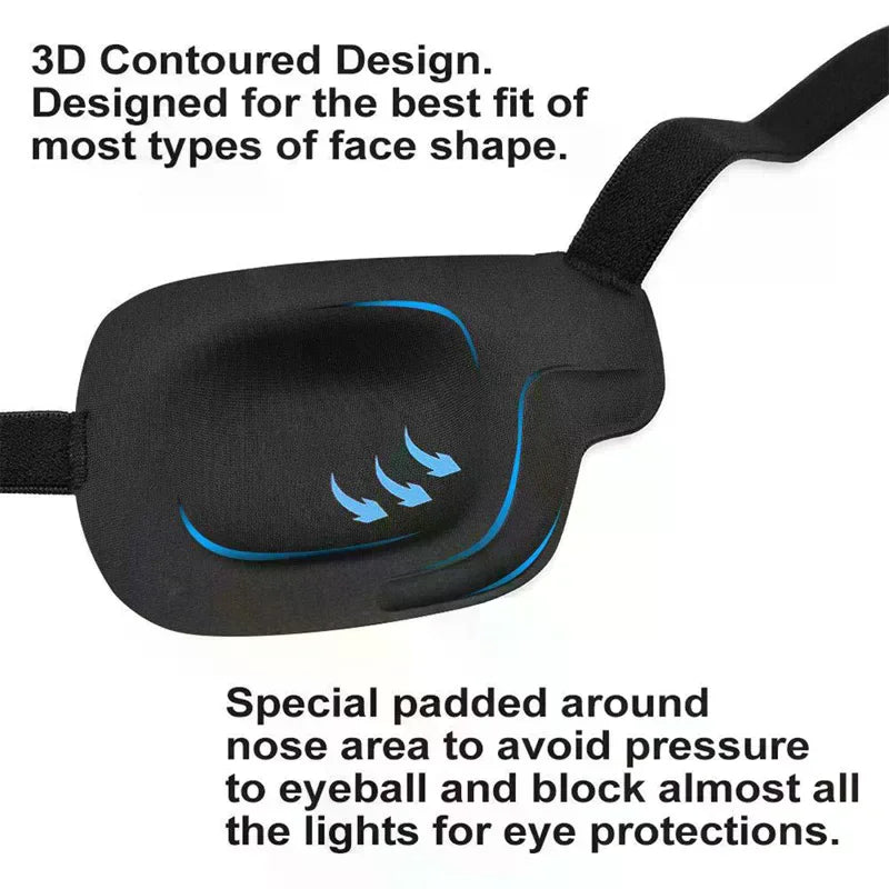 3D Foam Concave Eye Patch | Adjustable Black Eyeshade Eye Patch QXL
