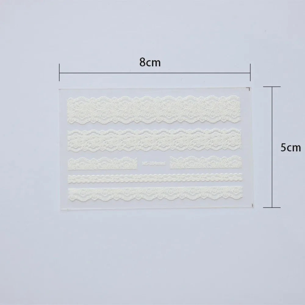 5D Relief Nail Art Stickers – Lace, Bow & Lattice Decals Nail Art Stickers QXL