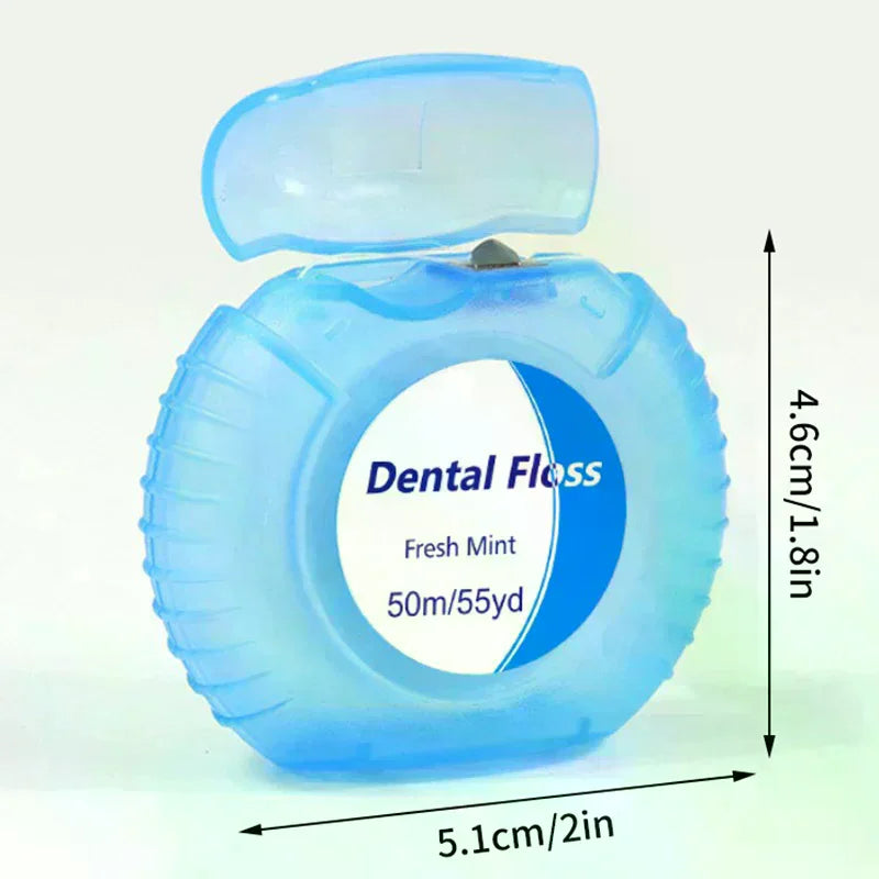 Shmacax 50m Mint Waxed Dental Floss | Nylon Floss Roll Dental Floss QXL