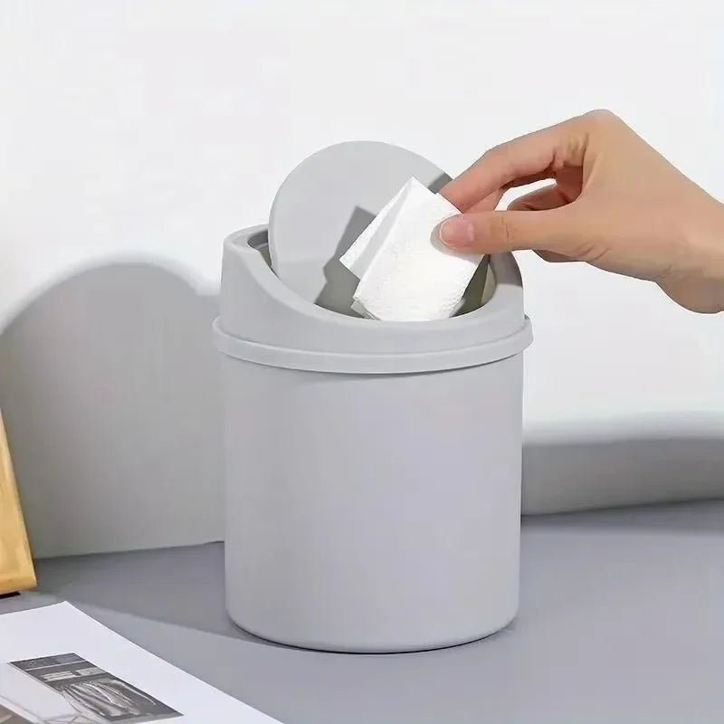 Mini Trash Can with Rolling Lid | Desk & Bedroom Waste Bin Mini Trash Can QXL