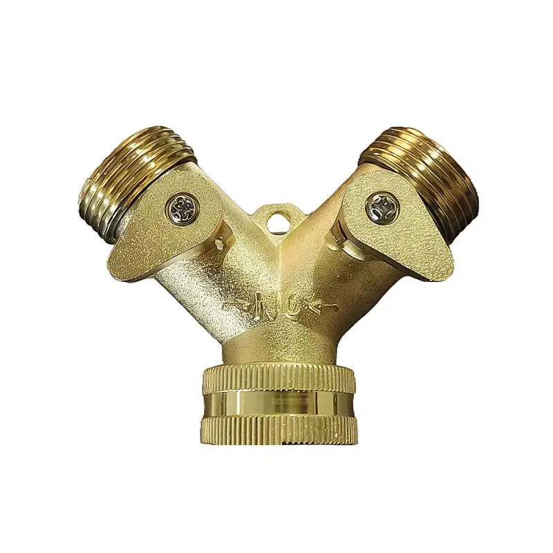 Y-Shape Garden Hose Splitter 3/4" | Dual Valve Zinc Alloy Garden Hose Splitter QXL 1PCS