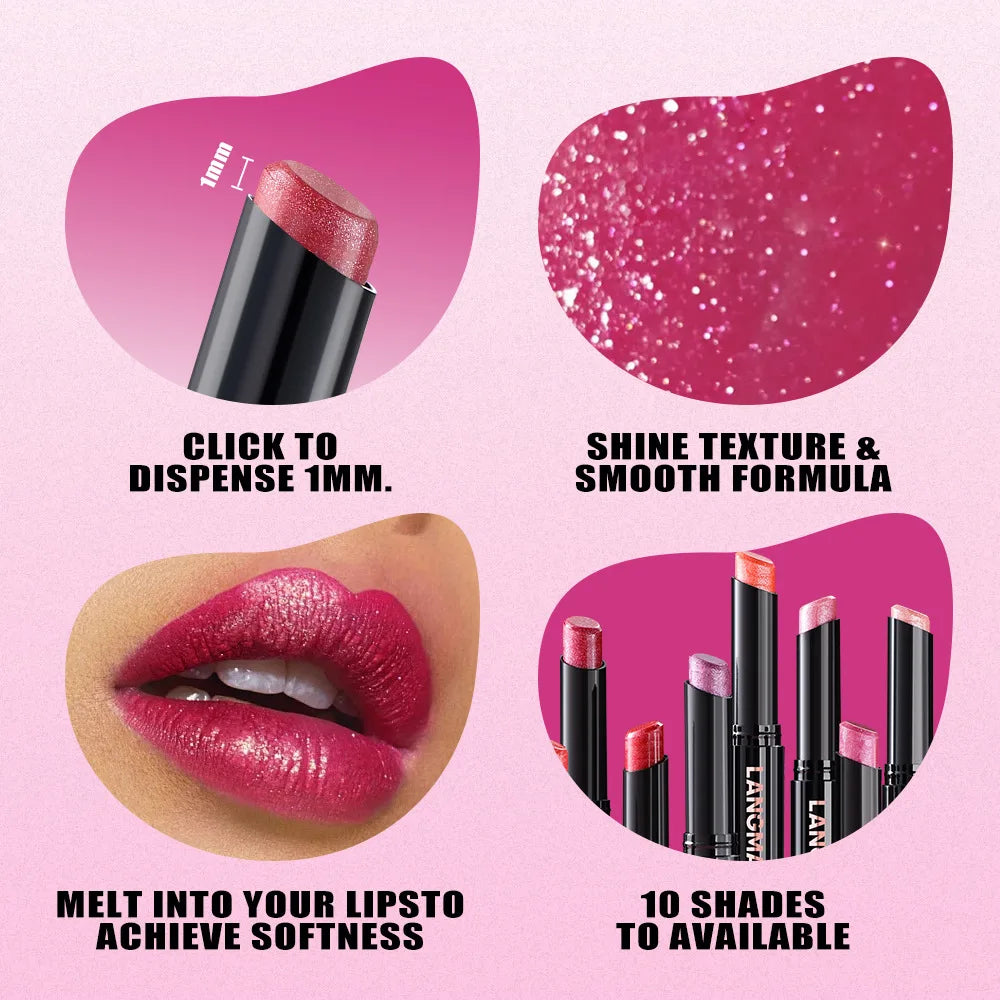 10-Color Glitter Waterproof Liquid Lipstick | Pearlescent Lip Tint Glitter Liquid Lipstick QXL