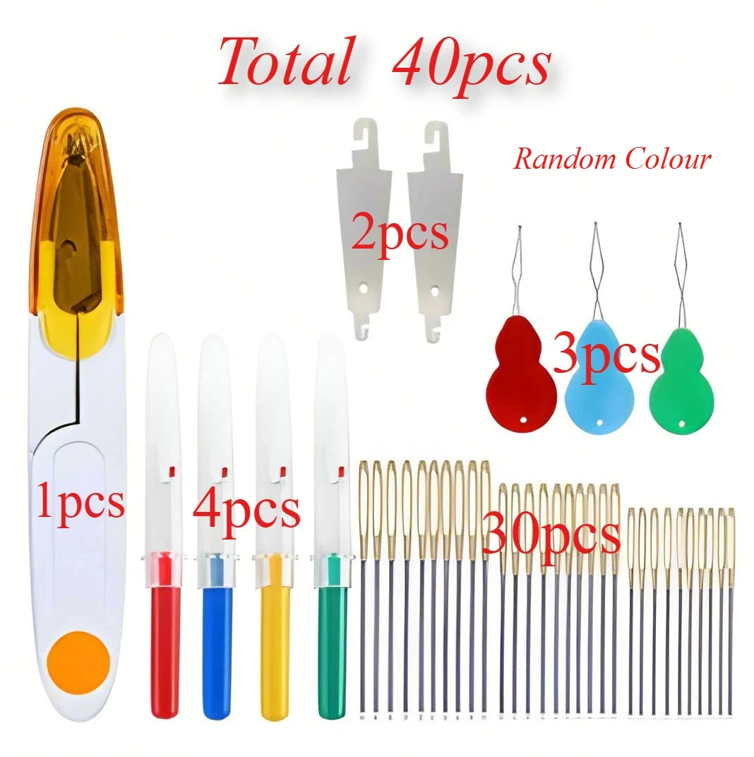 Gourd-Shape Needle Threader | Fast Threading Tool Set Needle Threader Set QXL 1 Set
