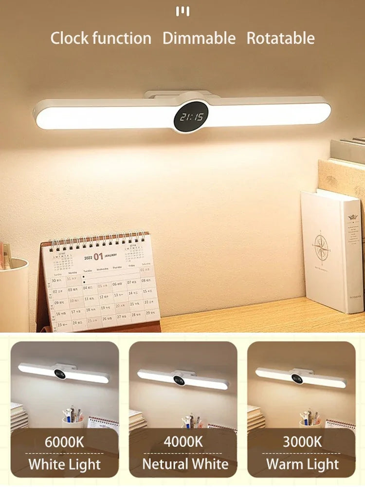 Magnetic LED Wall Lamp – Clock, Dimmable, USB Rechargeable LED Wall Lamp QXL