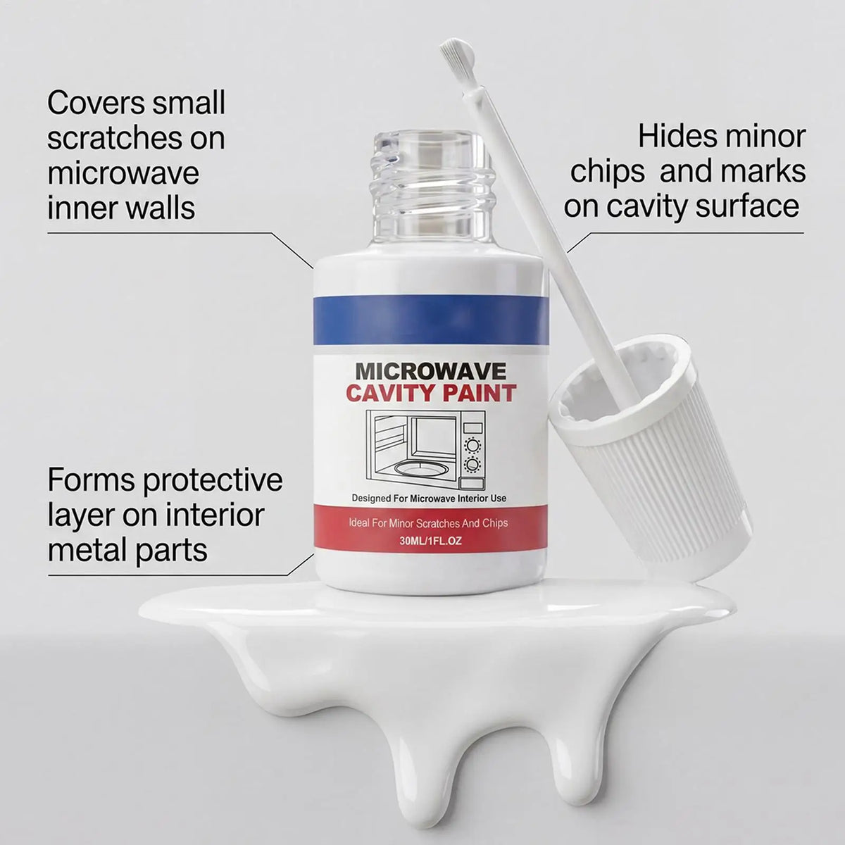 Microwave Interior Cavity Paint 30ml | High-Gloss Touch-Up Appliance Repair Paint QXL