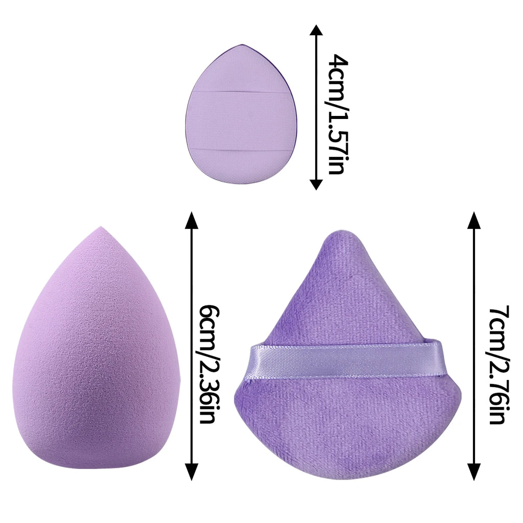 6-Piece Soft Sponge Makeup Powder Puff Set | Fan & Mini Puffs Makeup Powder Puff Set QXL