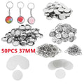 50-Pc Double-Sided Keychain Parts | Badge Machine Supplies Keychain Making Kit QXL 37mm
