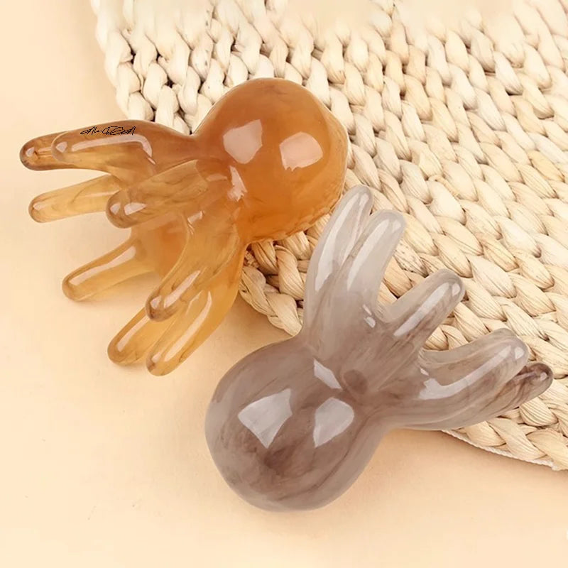 Resin Octopus Scalp Massager | Gua Sha Head Comb Tool Scalp Massager Comb QXL