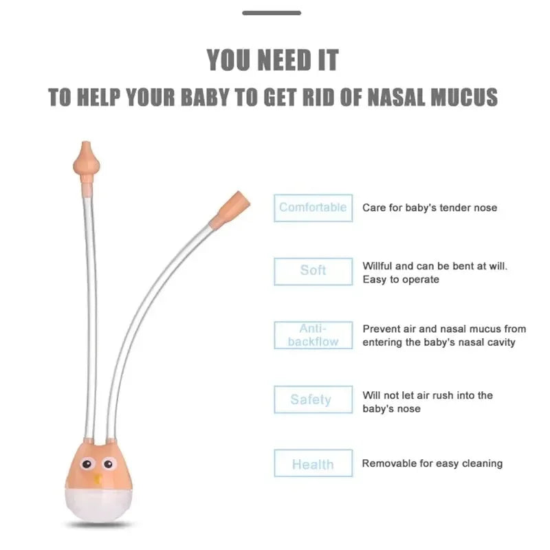 Baby Nasal Aspirator – Soft Silicone Mouth Suction Booger Cleaner Baby Nasal Aspirator QXL