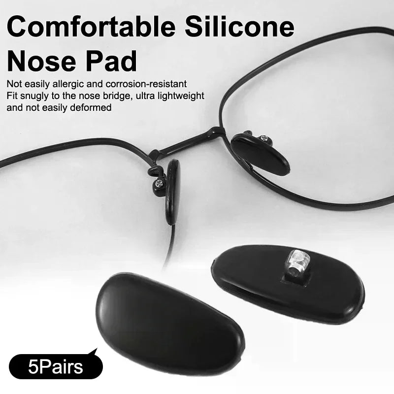 Anti-Slip Silicone Nose Pads for Glasses – 5 Pairs Eyeglass Nose Pads QXL