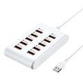 10-Port USB Charging Station 25W | Multi-Device Charger Hub USB Charging Station QXL White