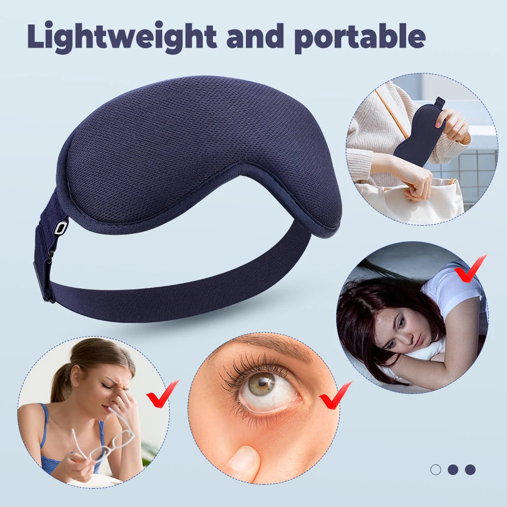 USB Heated Eye Massager Mask | 3 Heat & 6 Vibration Modes Eye Massager Mask QXL