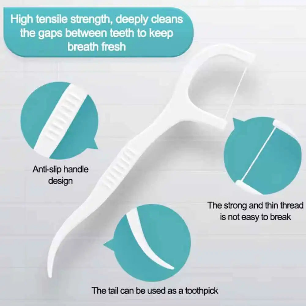 Dental Floss Picks | Interdental Brush Toothpicks 30–600 Pack Dental Floss Picks QXL