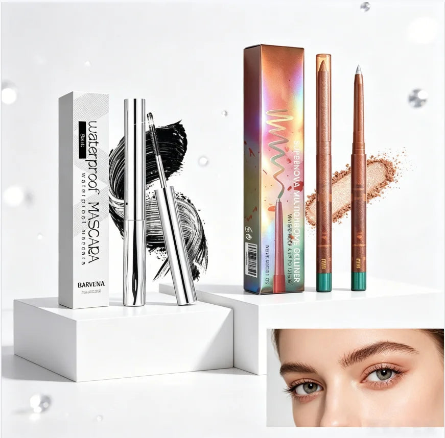 Waterproof Lengthening Mascara & Aegyo Sal Highlight Pen Set Mascara & Highlight Set QXL
